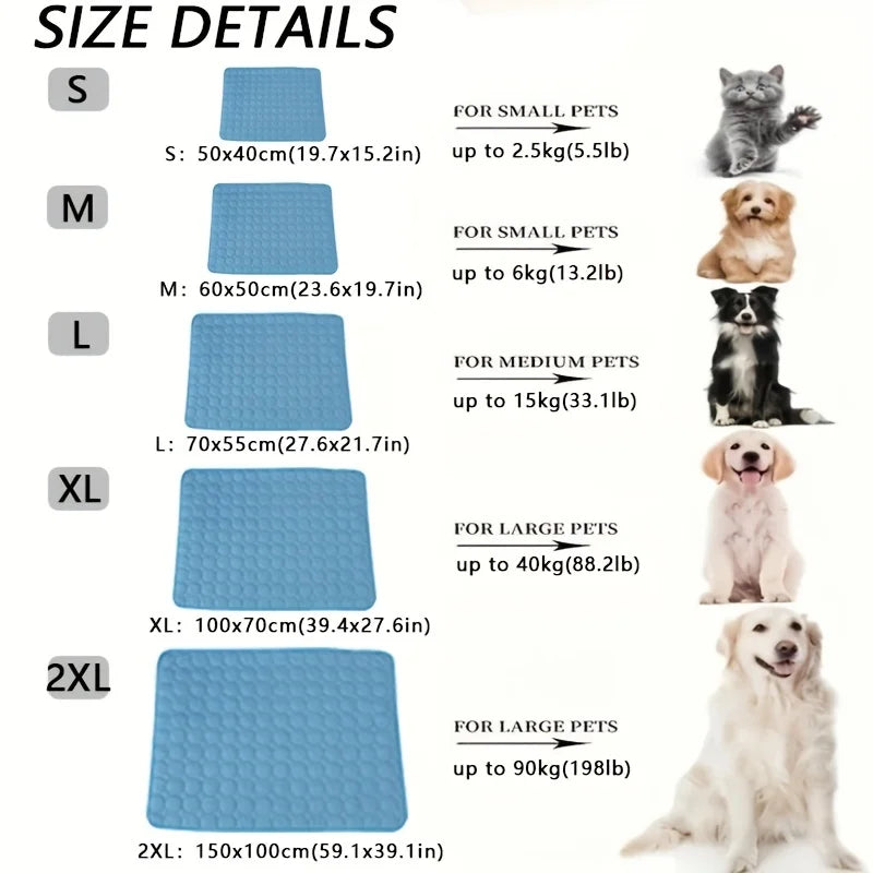 Cooling Pet Mat + FREE Anti-Slip Paw Grips
