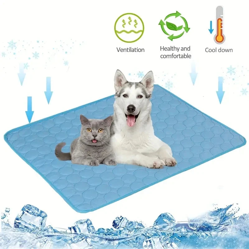 Cooling Pet Mat + FREE Anti-Slip Paw Grips