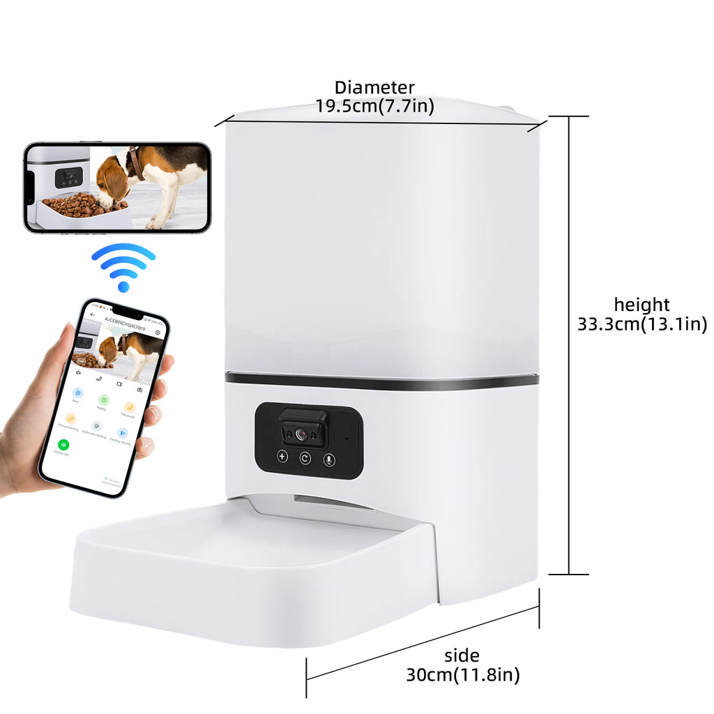 6L Button WiFi Camera Smart Automatic Dog Feeder Video Pet Food Dispenser APP Auto Feeder For Kitten Cat Bowl Accessories